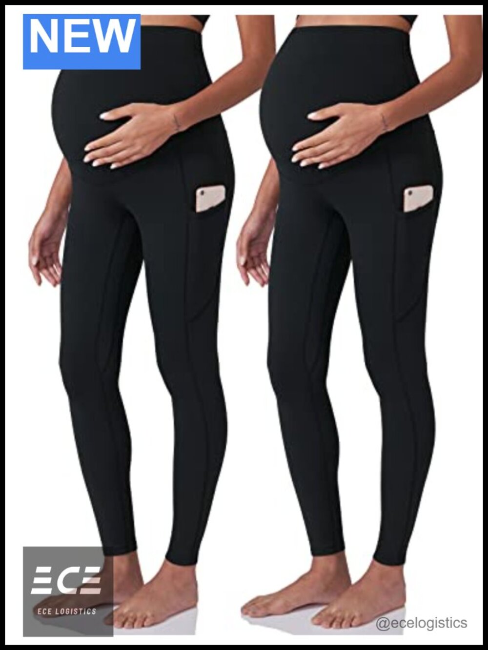 Maternity Workout Leggings High Rise Yoga Pants with Pockets